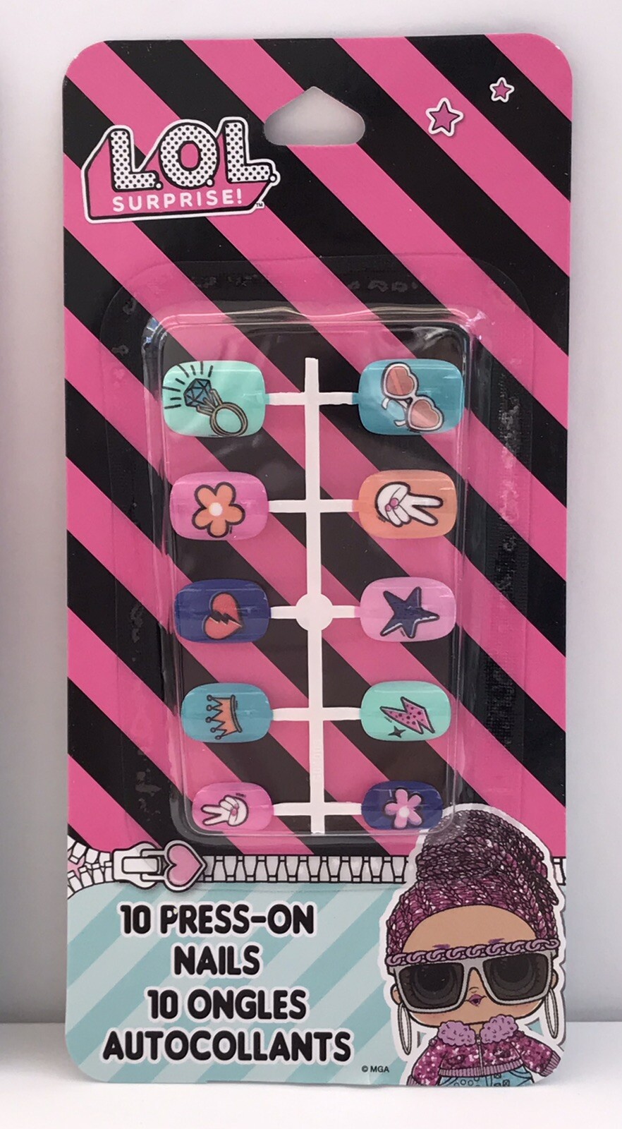 New Sealed! 2 Packs of 10pc Lol Surprise Press- On Nails Gift Set For Girls