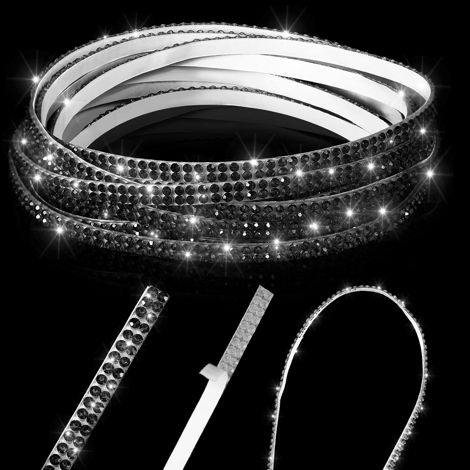 16.4Ft Bling Car Trim Self Adhesive Glitter Crystal Rhinestone Car Interior Exte