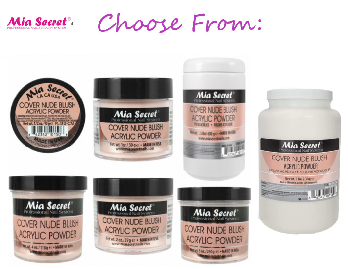 Mia Secret Cover NUDE BLUSH Acrylic Powder – CHOOSE SIZE: