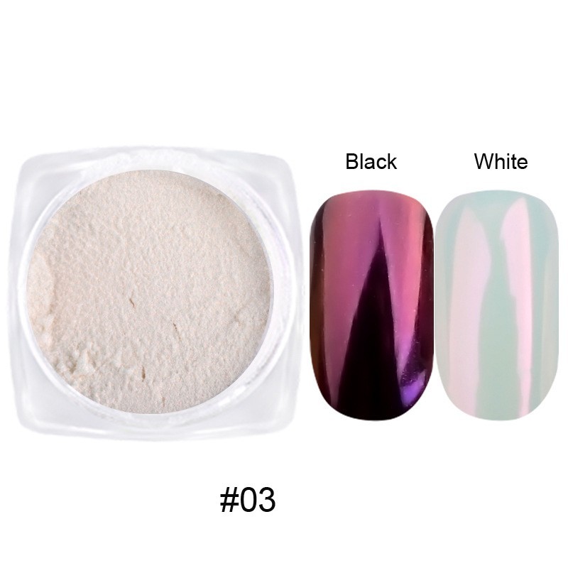 12Pcs Moonlight Multi Pearl Chrome Nail Powder, Super Glossy Clear Mirror Effect