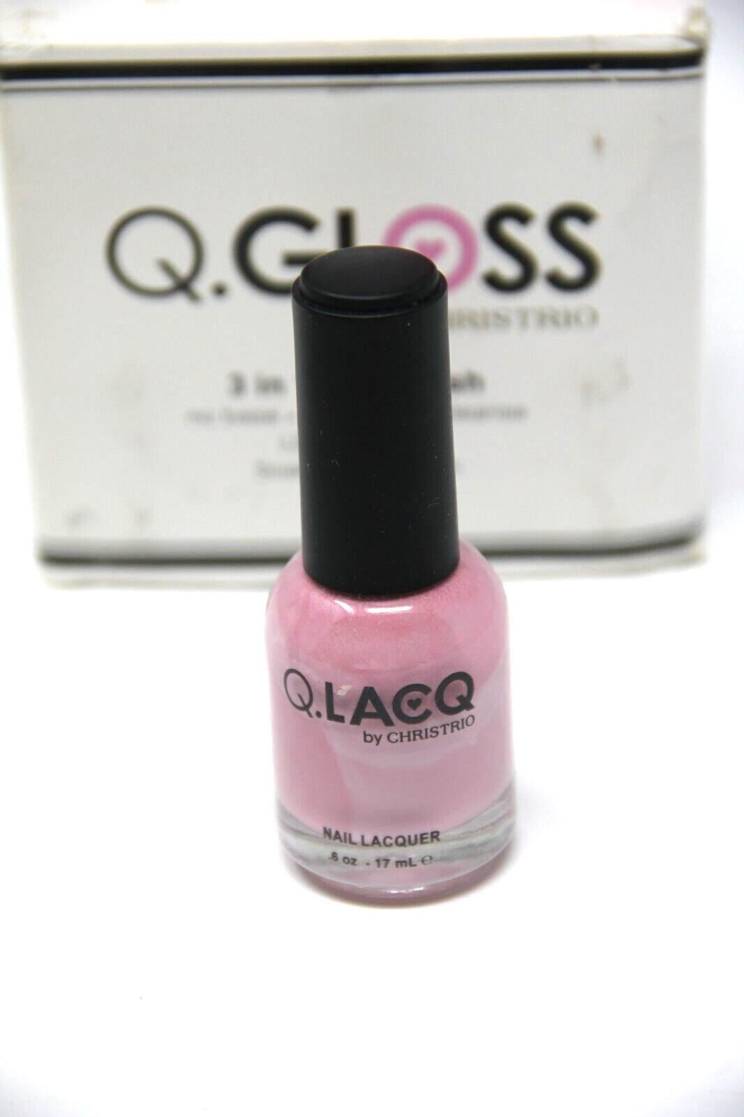 Q.GLOSS BY CHRISTRIO, SET OF 5, 3 IN 1 GEL POLISH 5-6OZ. BOTTLES SEE DESCRIPTION