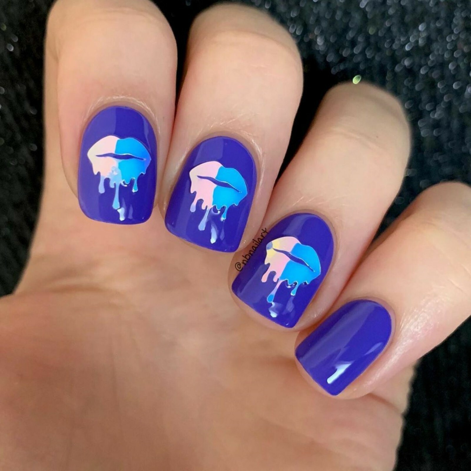 Dripping Flames Stickers (Blue) – Daily Charme Collaboration, Nail Stickers