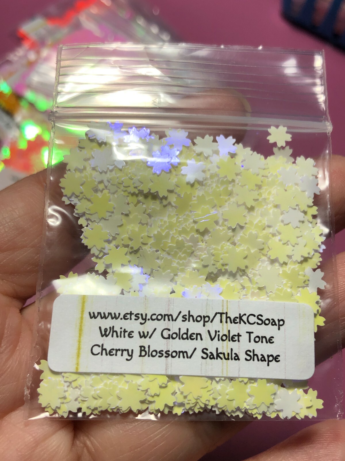 Solvent Resistant Cherry blossoms nail art glitter shapes sequin Epoxy US Seller
