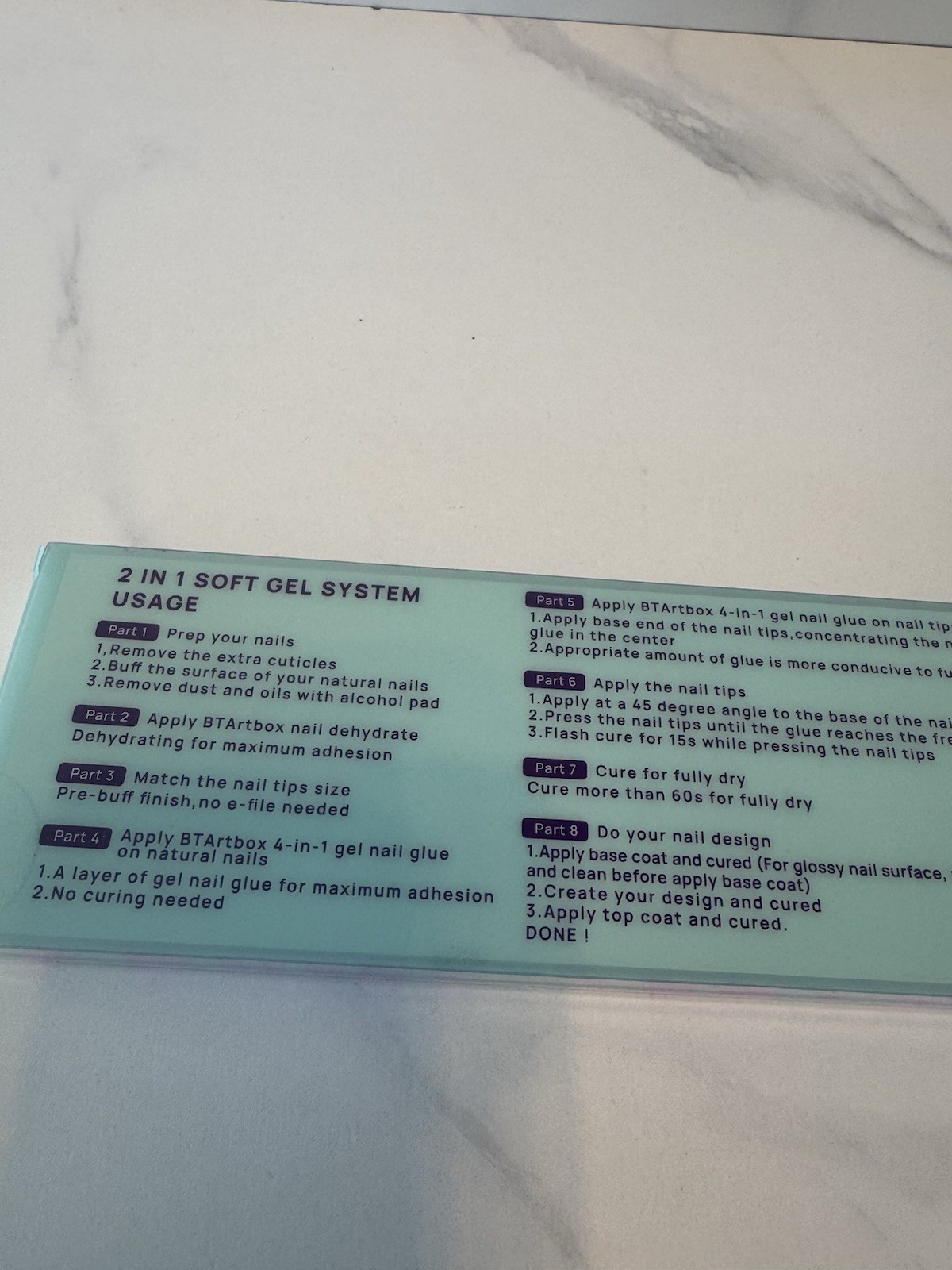 BTArtbox Nails X-Coat Tips 2 In 1 Soft Gel System Natural Series 160 Pc 16 Sizes