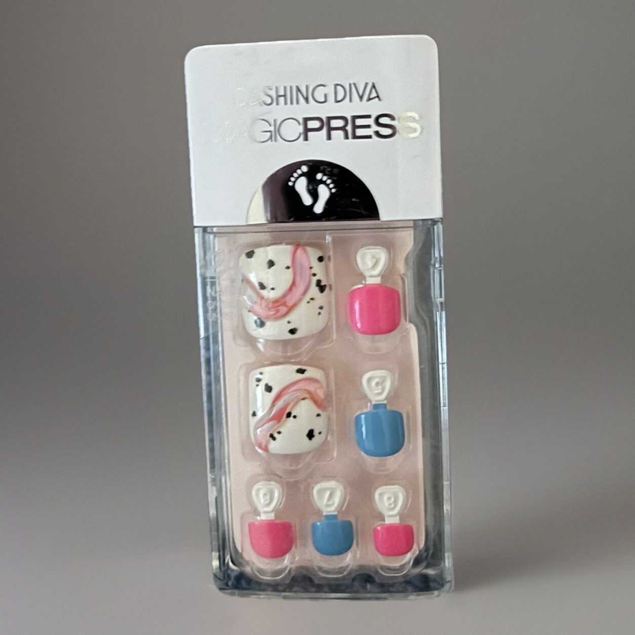 Dashing Diva Press On Nails ICE CREAM MELT PEDI Square Glossy