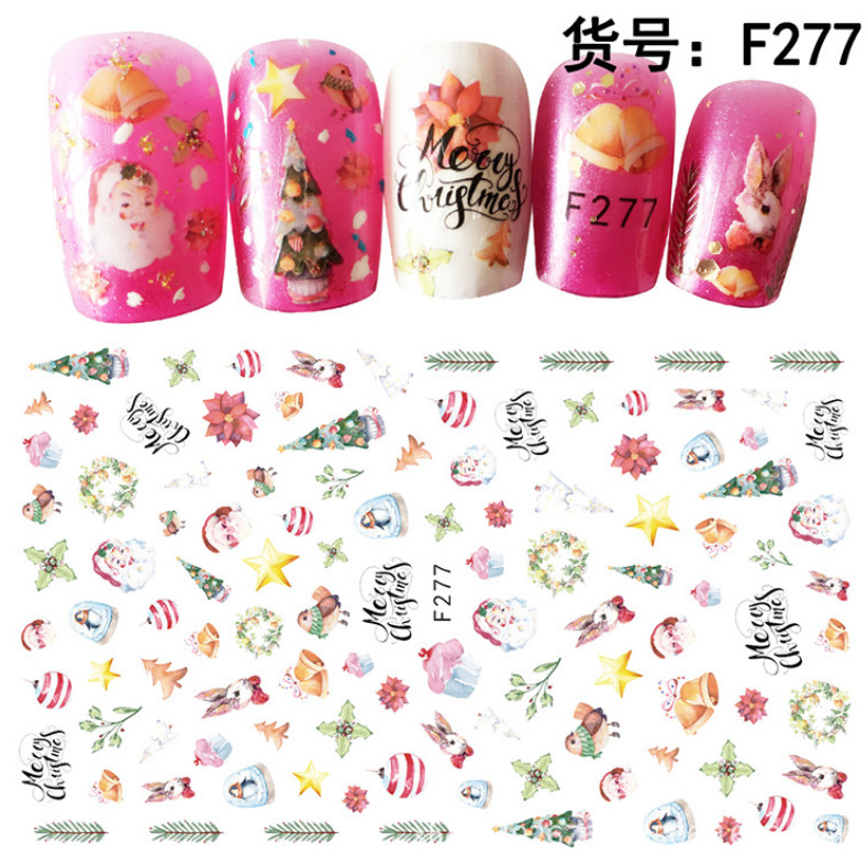 Nail Art Stickers Decals Christmas Snowflakes Mistletoe Robin Holly Fern NH14