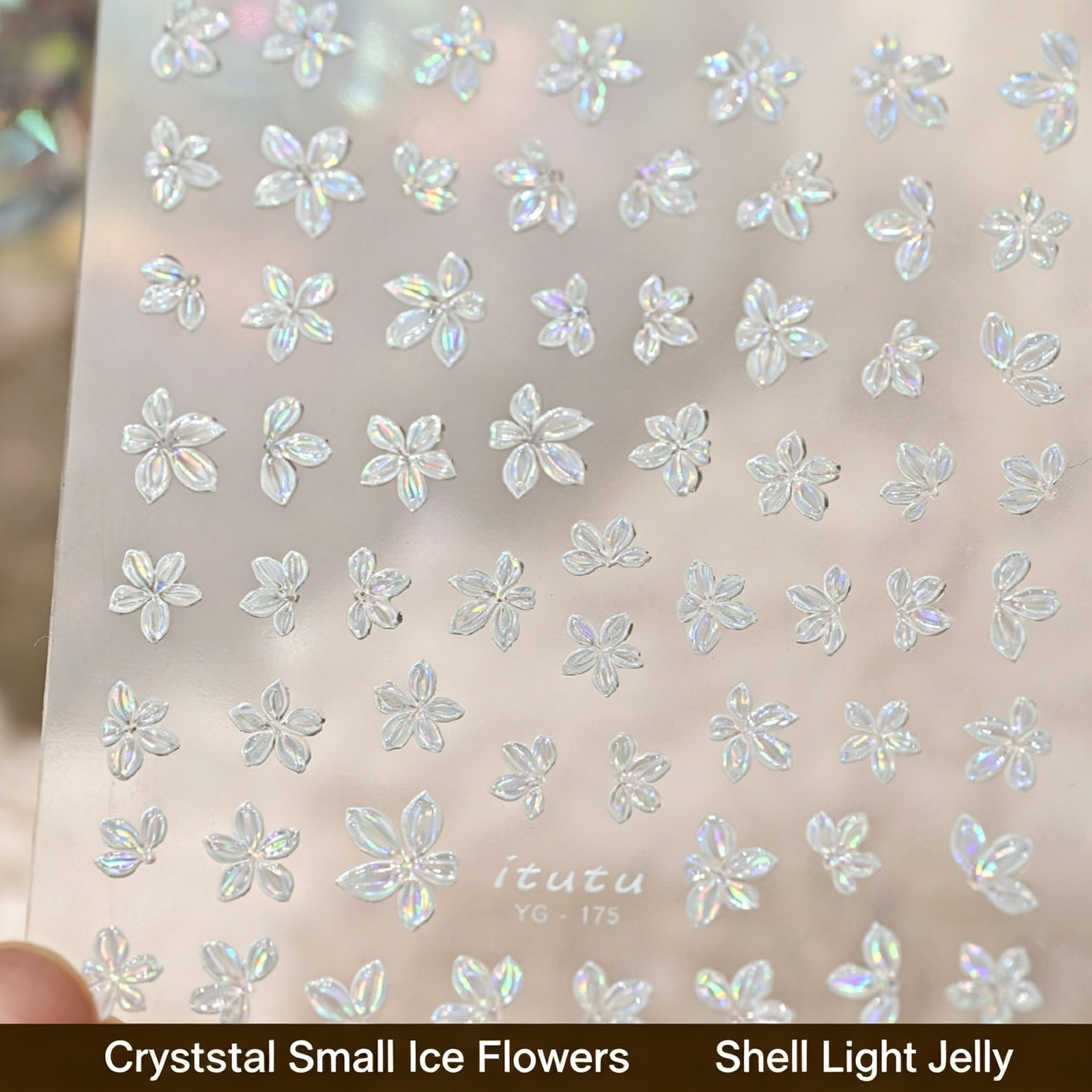 Popular Spring Pink Small Flower Nail Stickers New Fairy Embossed 3D Five-Petal