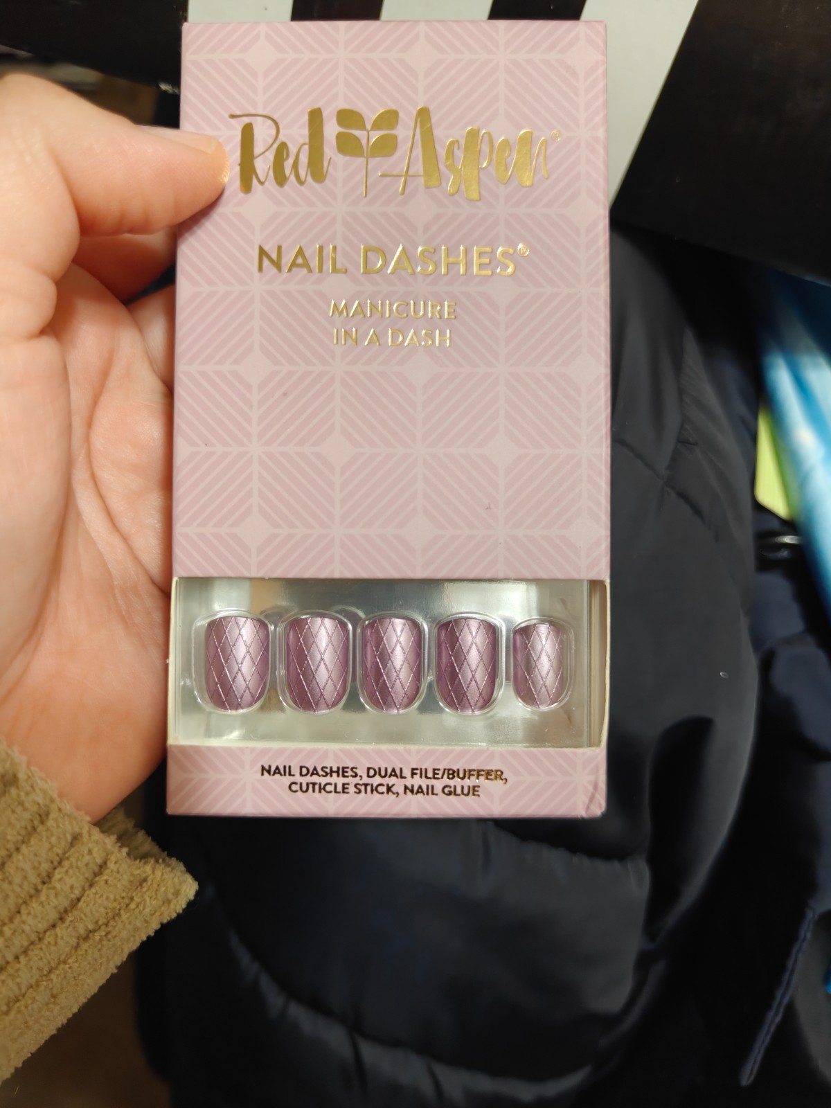 Red Aspen nail dashes bundle short nails