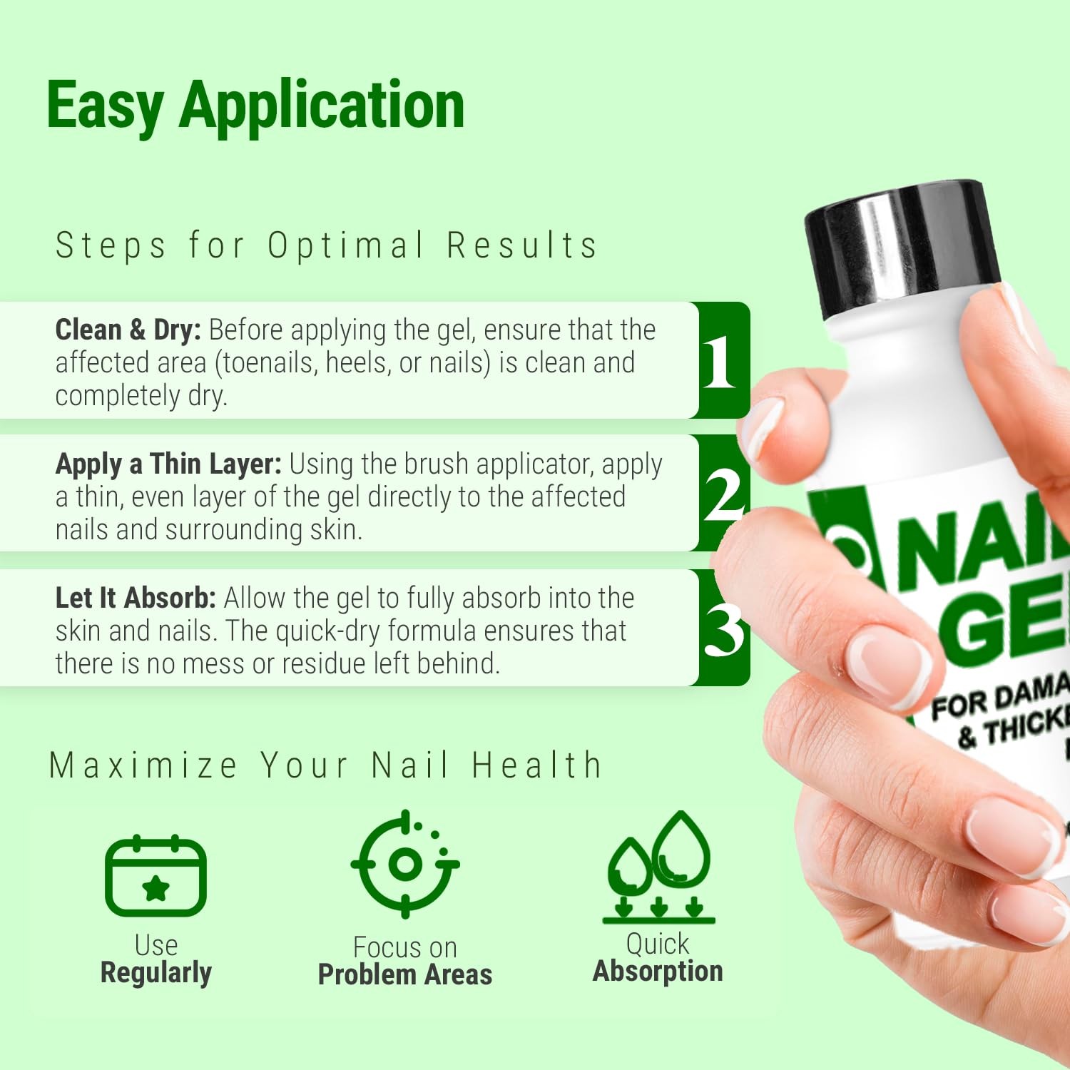 Urea Nail Gel – Softens Cracked Heel 1 Fl Oz (Pack of 1), Green 40