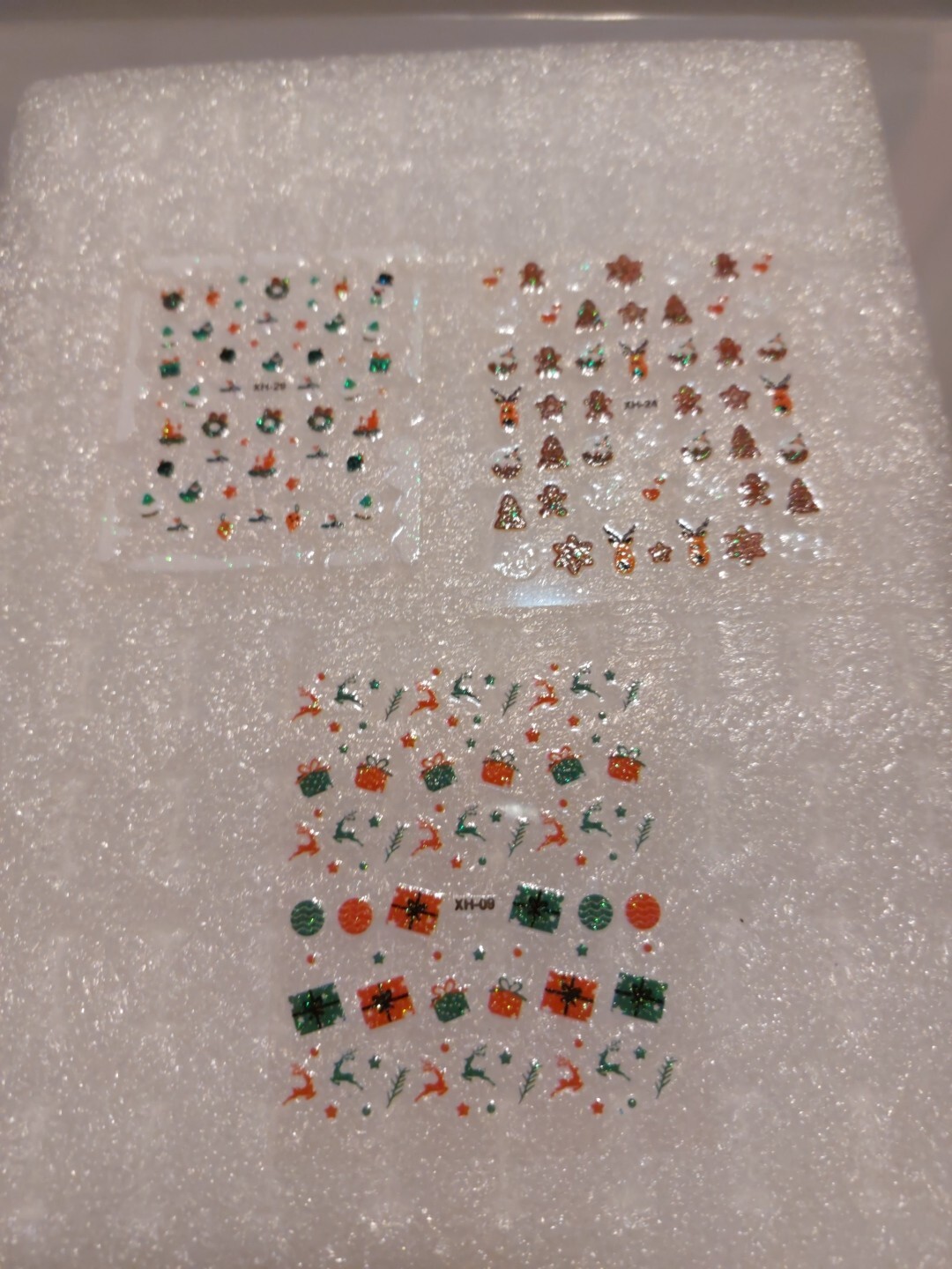 3 X Small Sheets Of Christmas Nail Art Stickers (Dn161) New