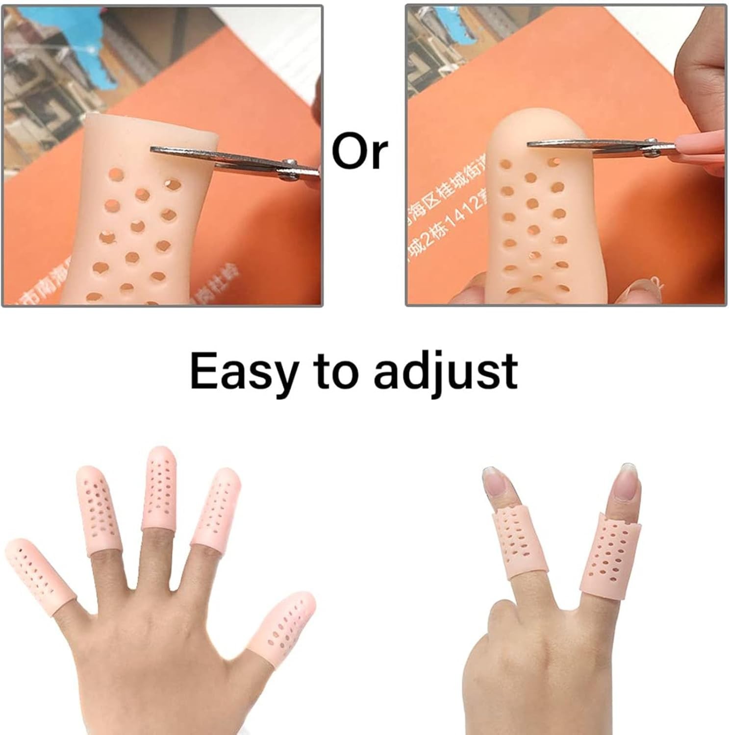 Customizable Silicone Finger Cots – 12 Pack to Relieve Pain from Eczema & More