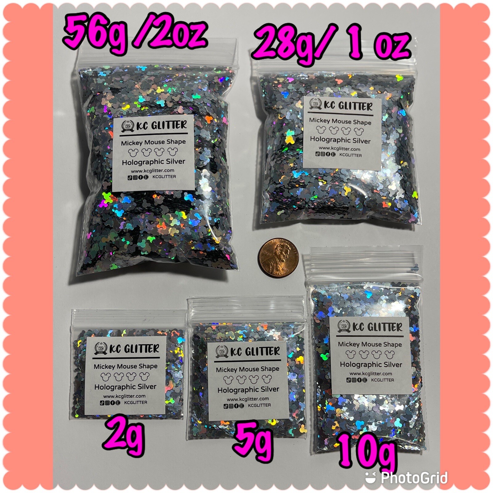 Solvent Resistant MICKEY MOUSE glitter shape Honey Purple Nail Tumbler 5G