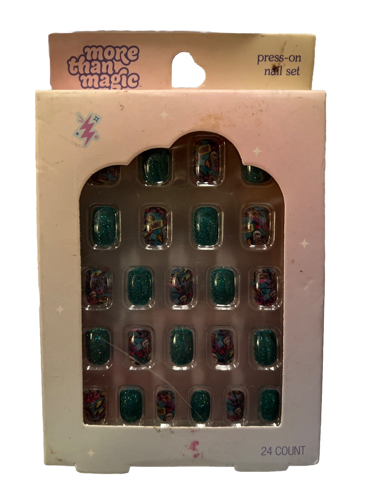 NEW More Than Magic Sparkly Press-On Nail Set – 24 Count NIB