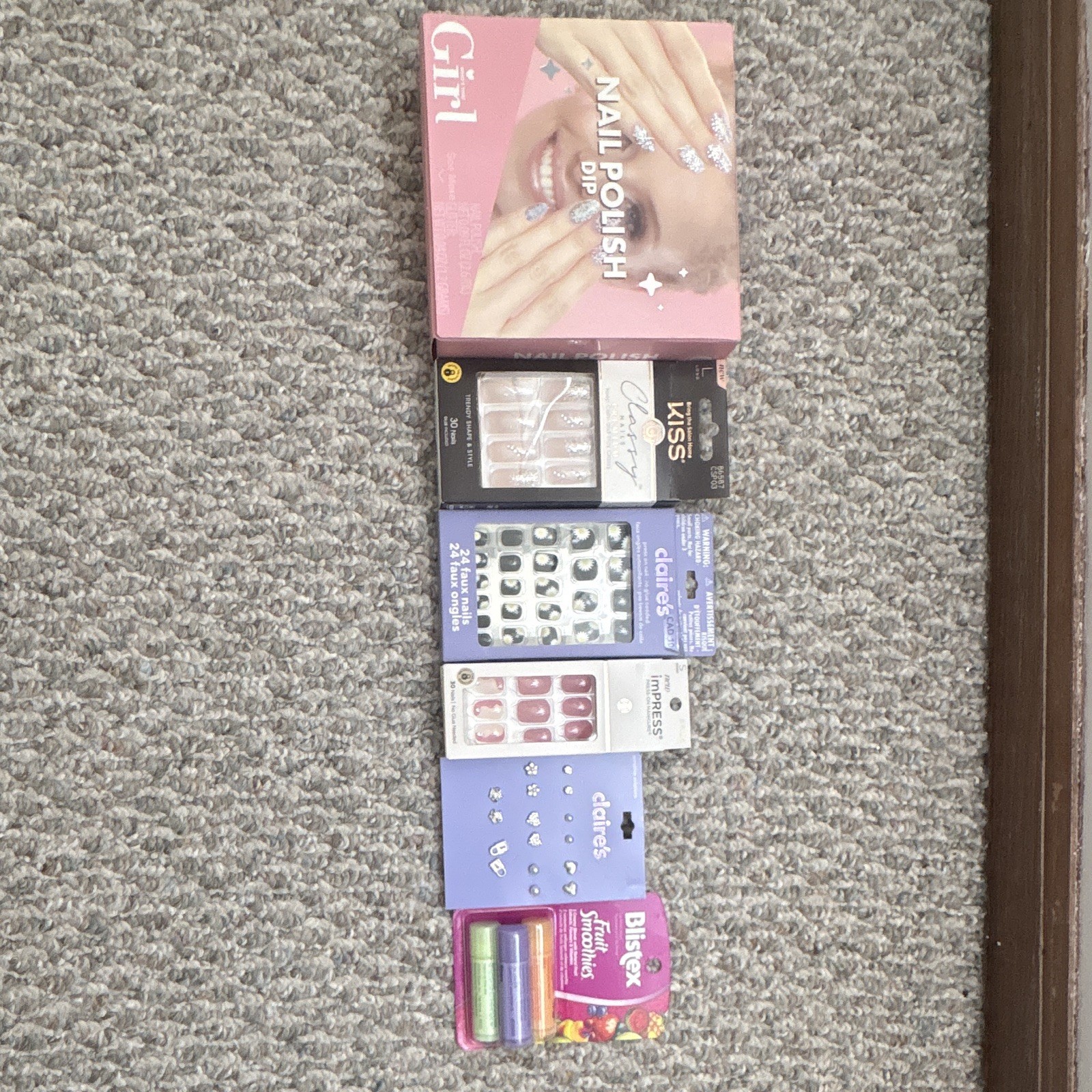 Nail Polish Dip Glitter Kit With Press On Nails And Accessories For Kids