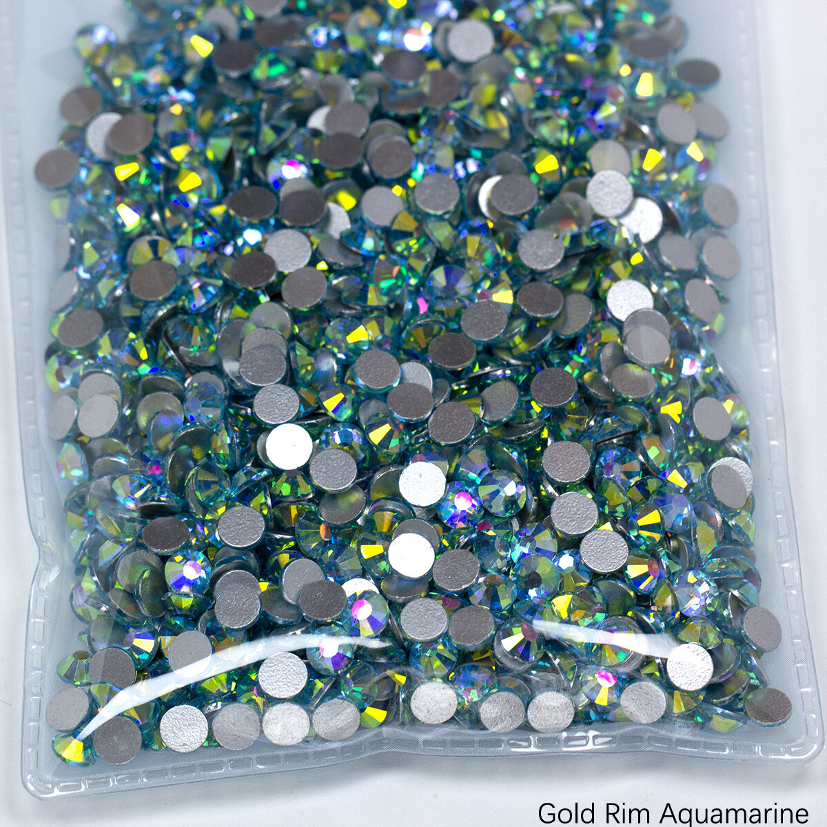 1440 Gold Rim Dazzle Flatback Rhinestones Glass Diamond DIY Crafts Art Deco Gems