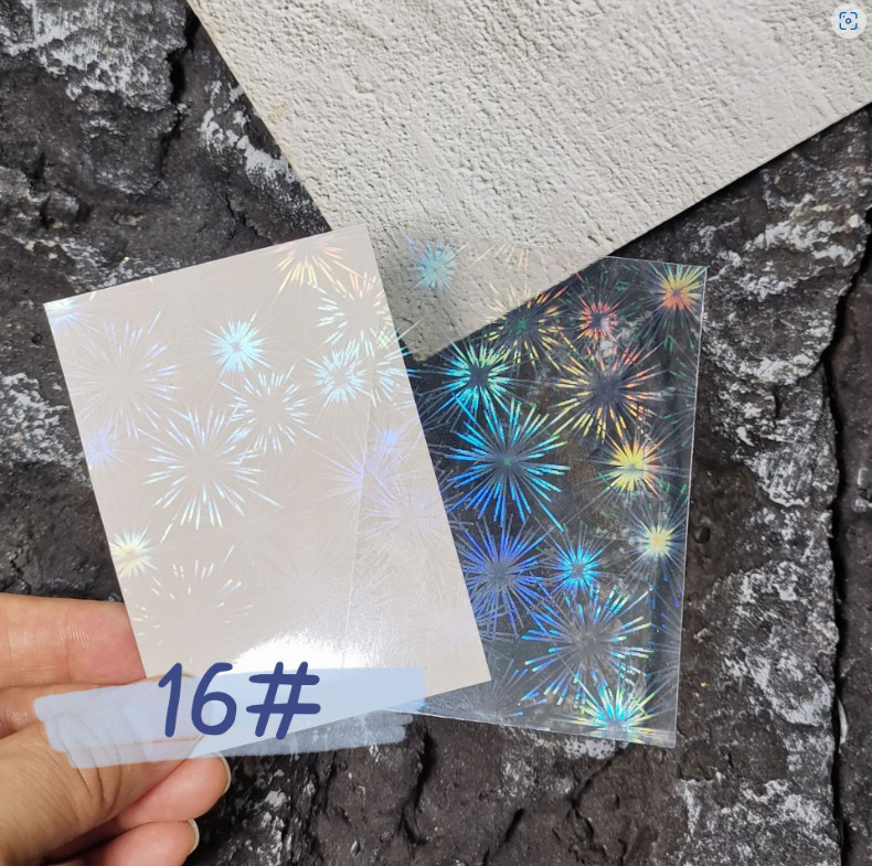 Holographic Nail Stickers Laser Firework Sparkle Slider Nails Aurora Film NS28
