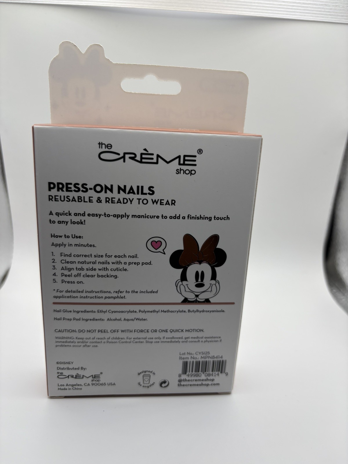 Creme Shop MINNIE MOUSE Set Of 28 Press On Nails Brand New in Box!!