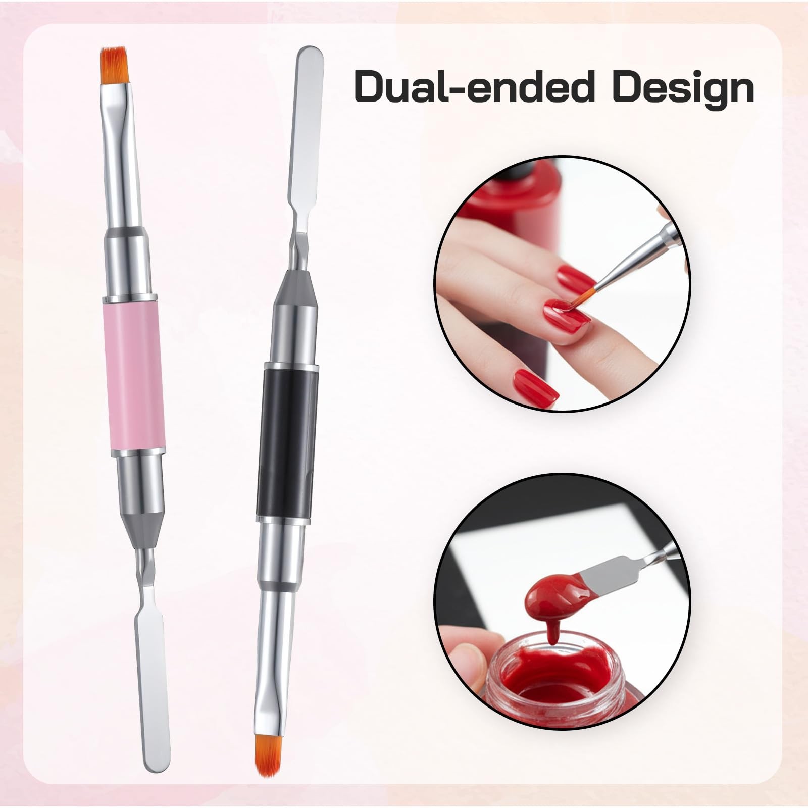 4 Pcs 2 In 1 Polygels Brush, Dual-Ended Polygels Brush, Gel Nail Brushes Buil…