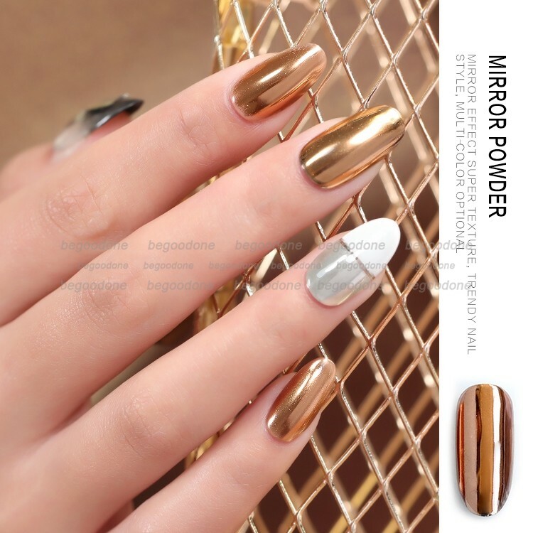 Bronze Color Mirror Chrome Nail Powder Pigment No Polish Foil Nails Tips Colour
