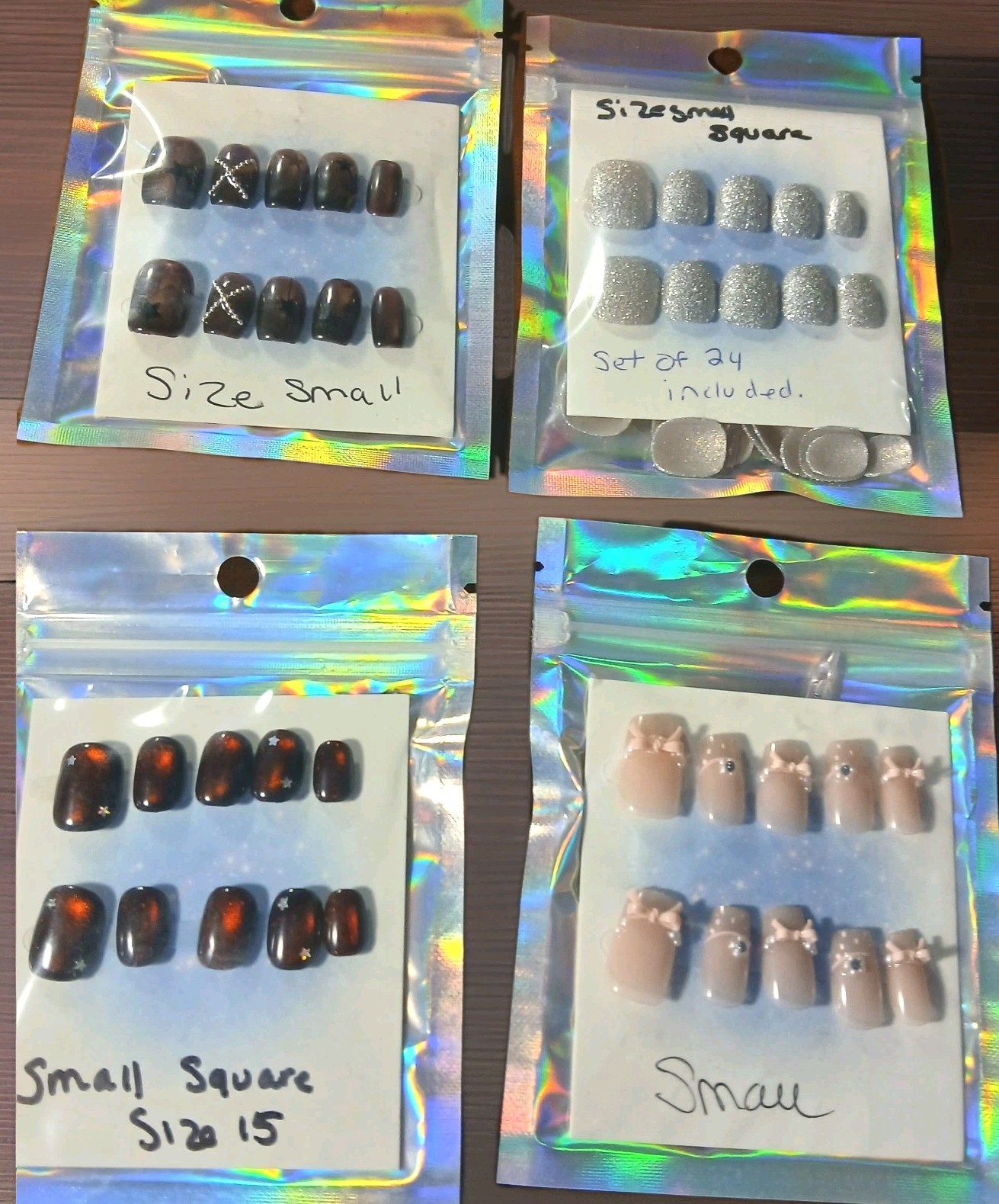 Set Of 4 Small Size Press On Nails