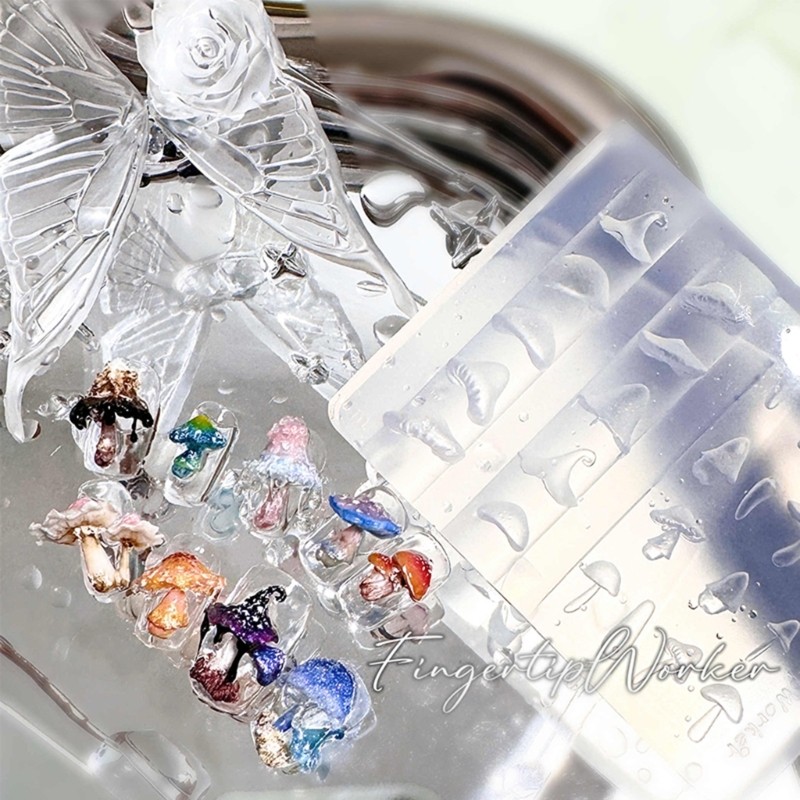 Flexible Nail Stamping Mold Mushroom Manicure Mould for Nail Art Enthusiasts