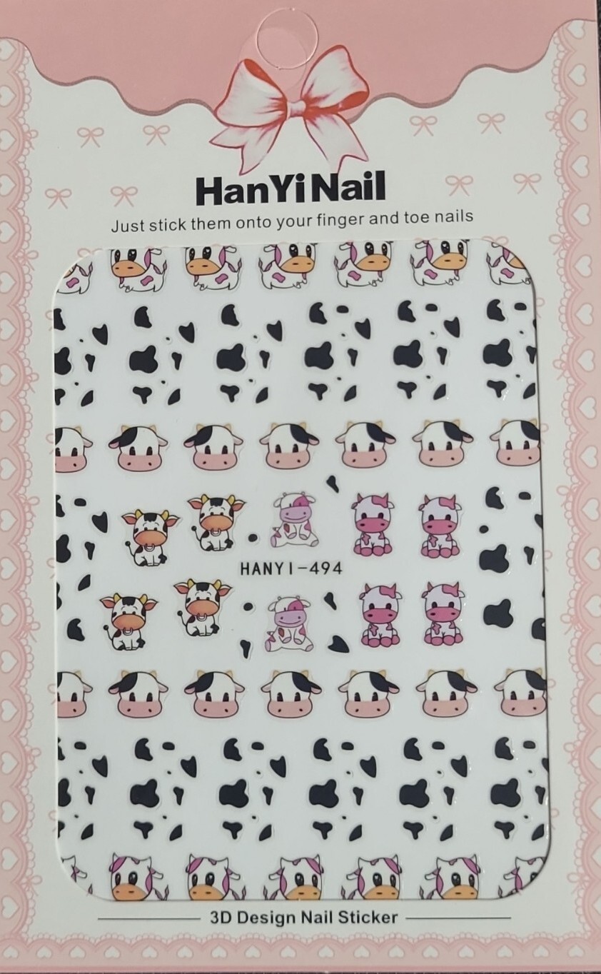 Cow Print Nail Art Stickers