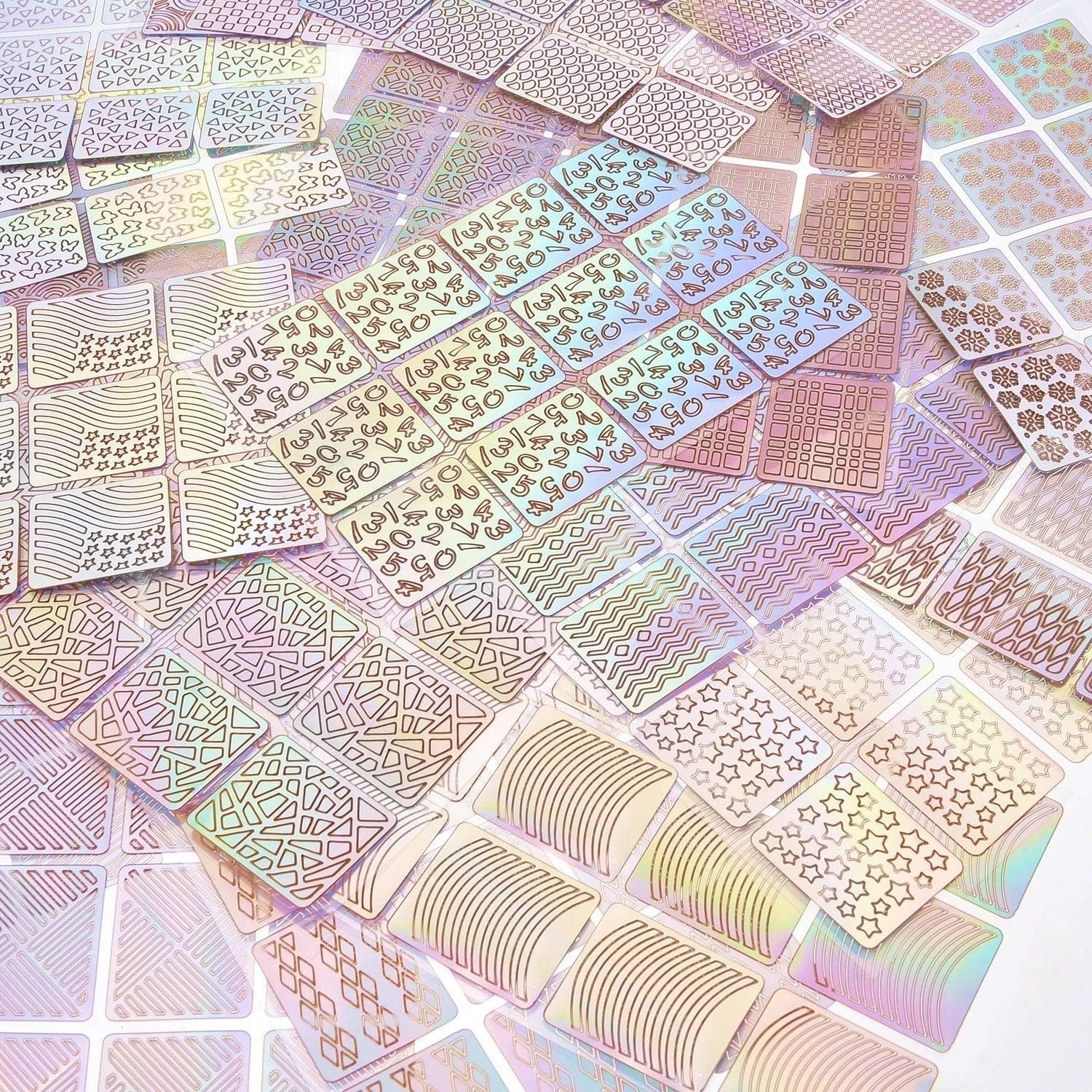 288 Designs Nail Art Stencils & Stickers Set – 24 Sheets for DIY Manicure