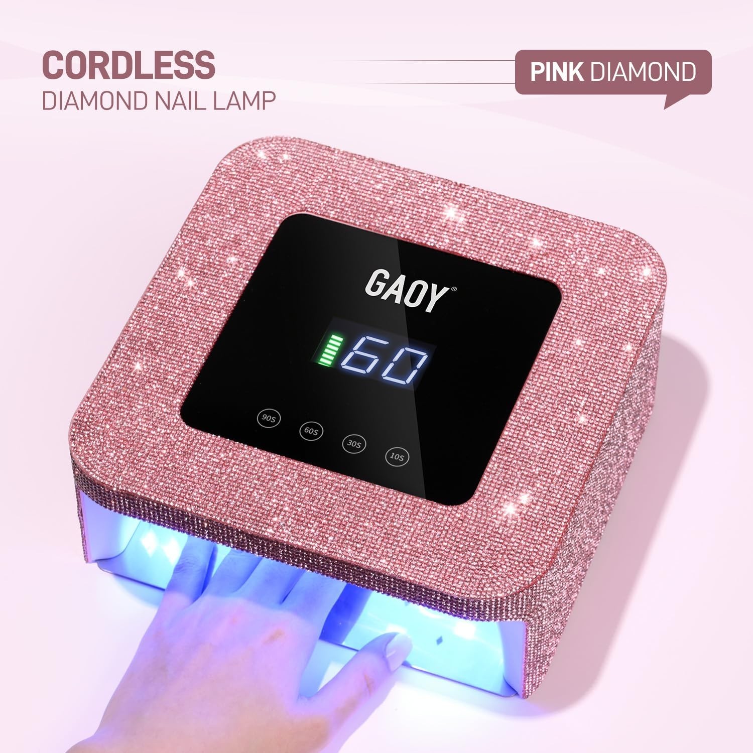 GAOY Cordless UV LED Nail Lamp for Gel Nails, Rechargeable UV Light… Fast Ship