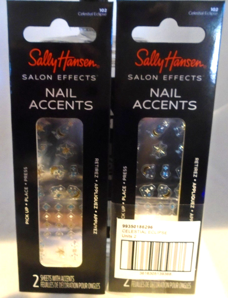 Sally Hansen Salon Effects nail accents stickers 102 Celestial 4 Sheets Total