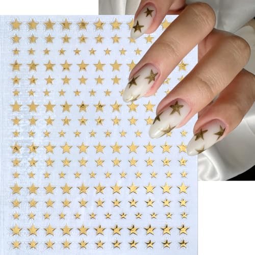 6 Sheets Star Nail Art Stickers Glitter Rhinestones Star Star Nail Stickers-12