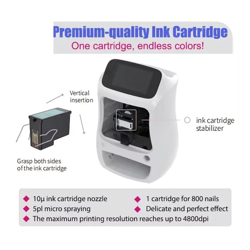 Touch Screen 3D Nail Printer Machine Mobile DIY Nail Art Printer With Gel Dryer