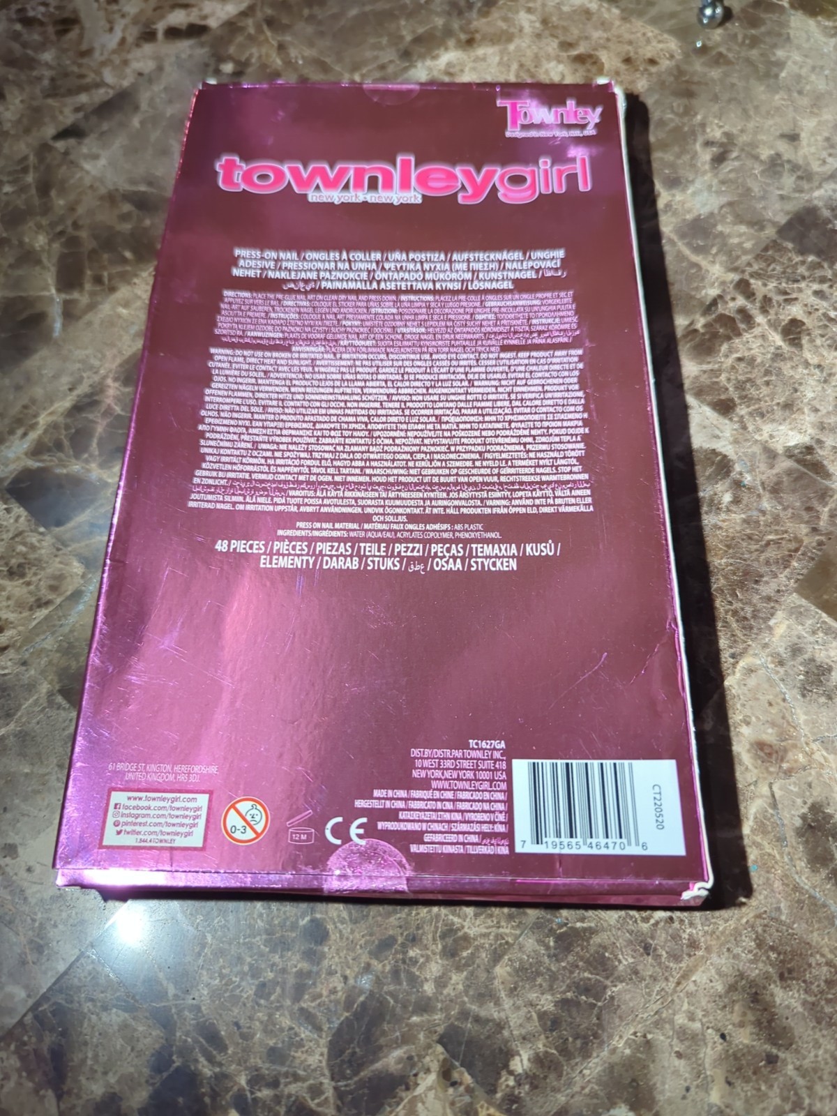 townleygirl 4 Sets Nails Self Adhesive 48pc ~ GORGEOUS COLORS!! See Description!