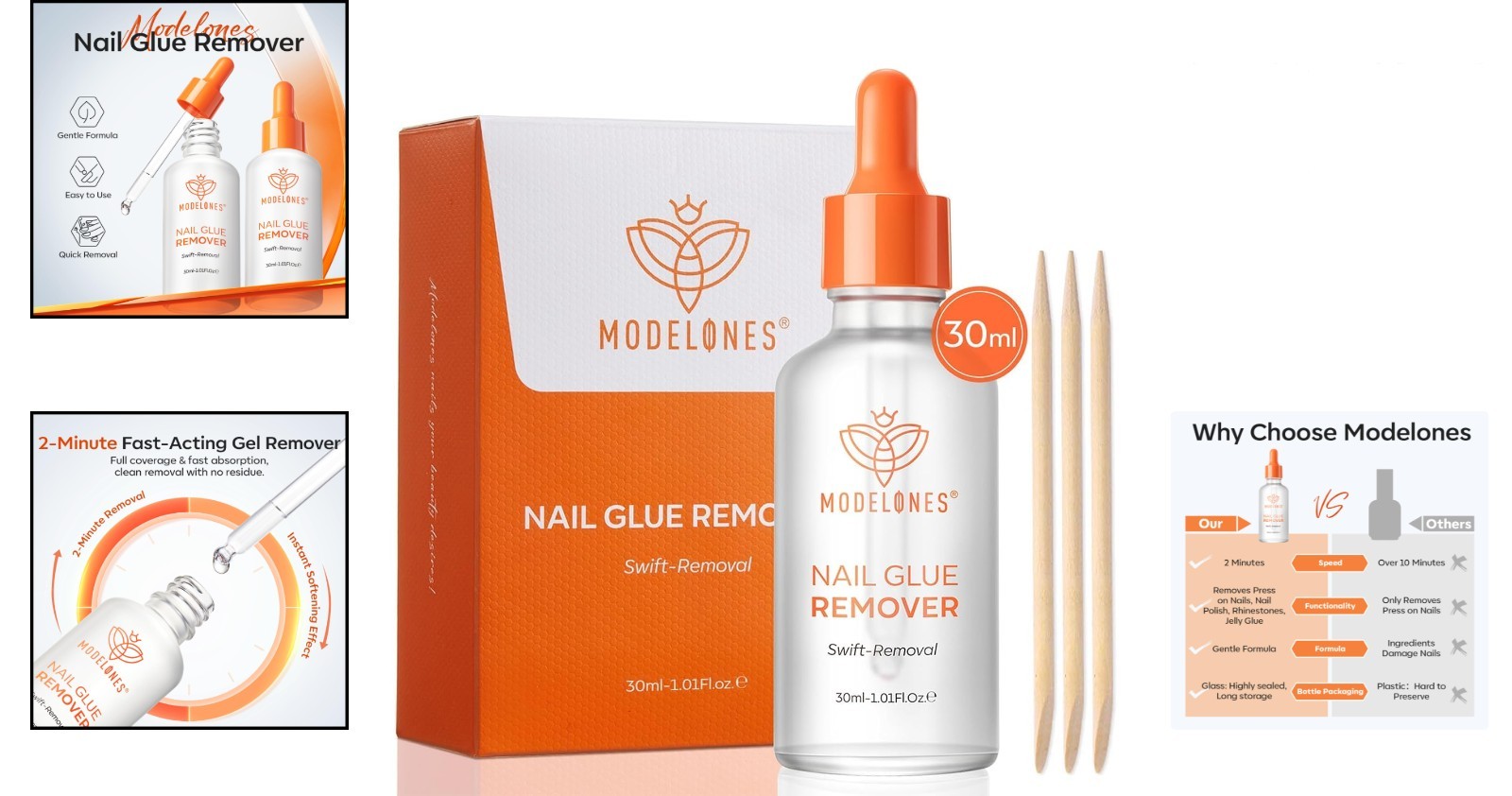 Quick 30ml Nail Glue Remover for Press-On Nails – Easy Two-Step Application