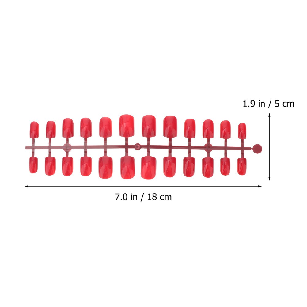 120Pcs Reusable Red False Nail Tips for Nail Art DIY and Manicure Use