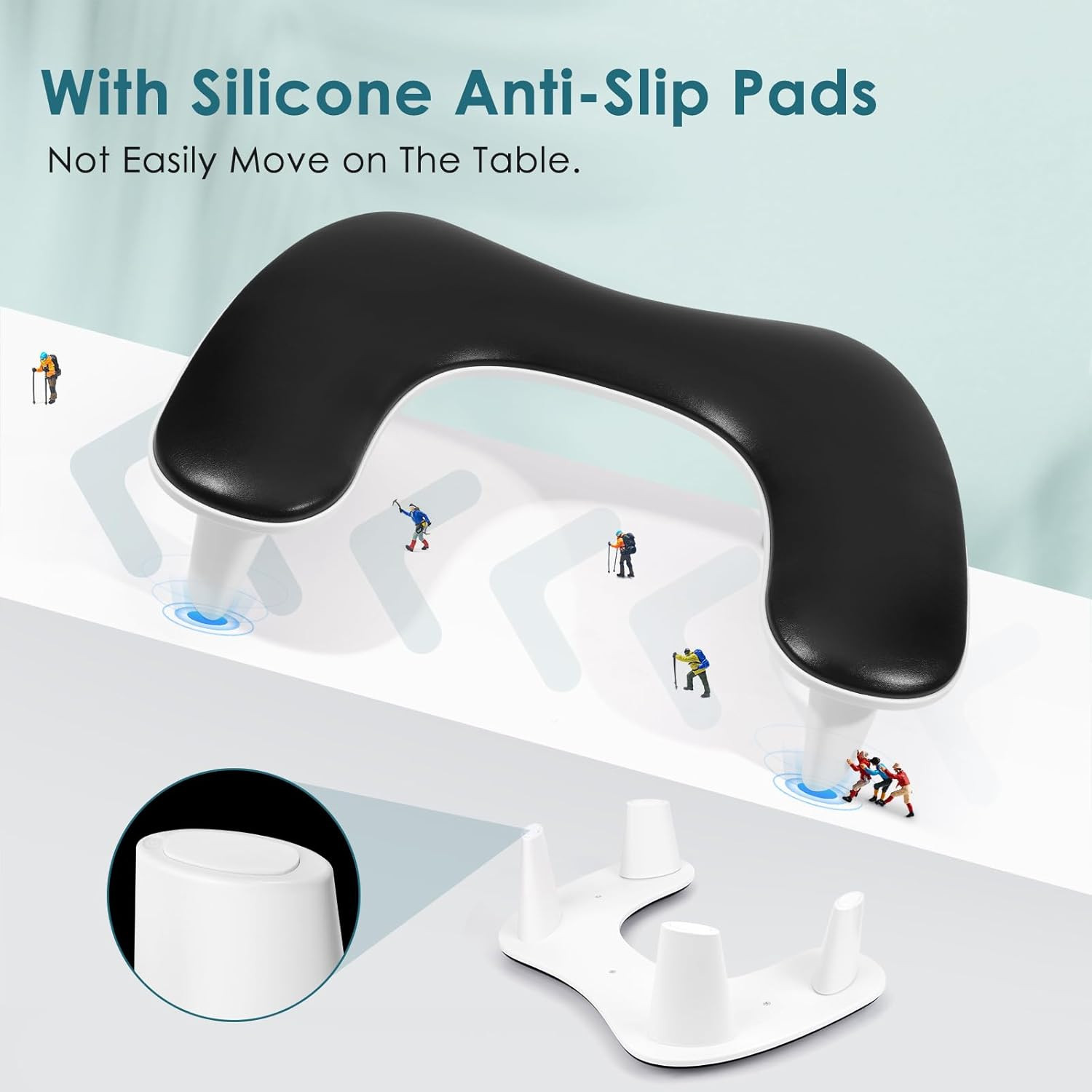 Arm Rest for Nails Tech: U-Shaped Manicure Nail Arm Rest Stand Black Big Armr…