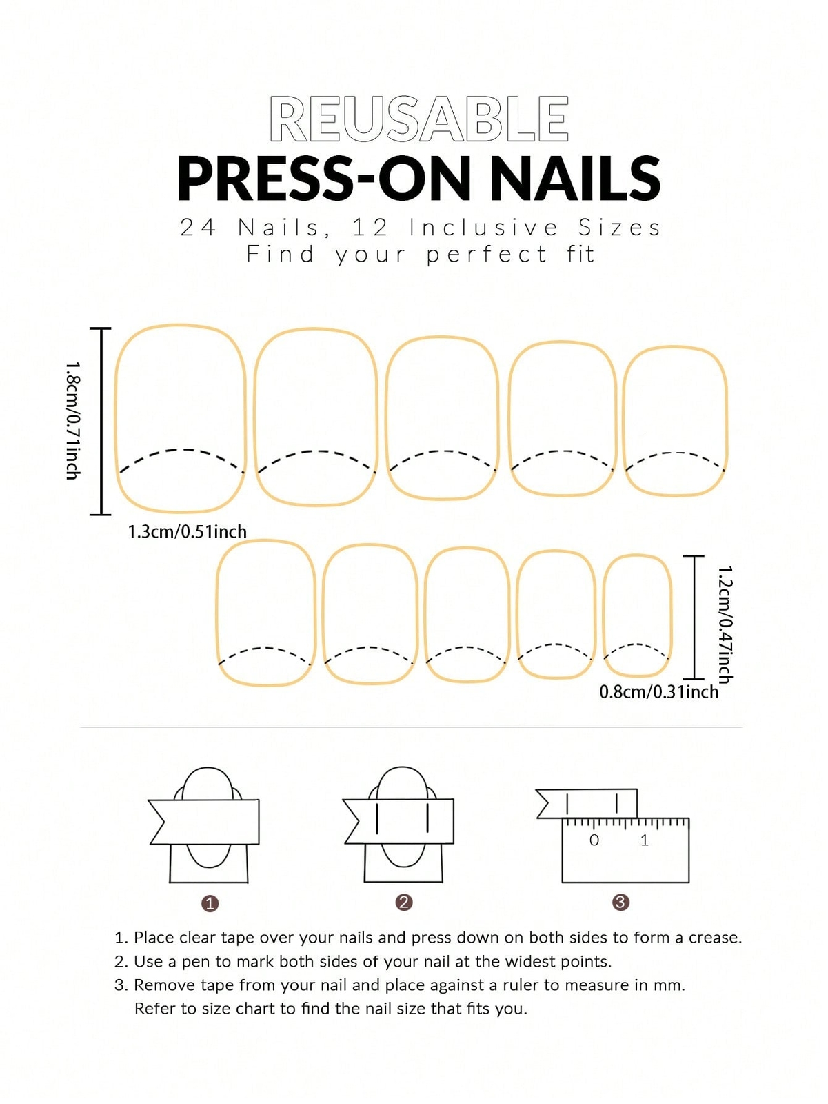 24pcs Casual Short Square French Style Fake Nail False Nails Press On Nails Glue