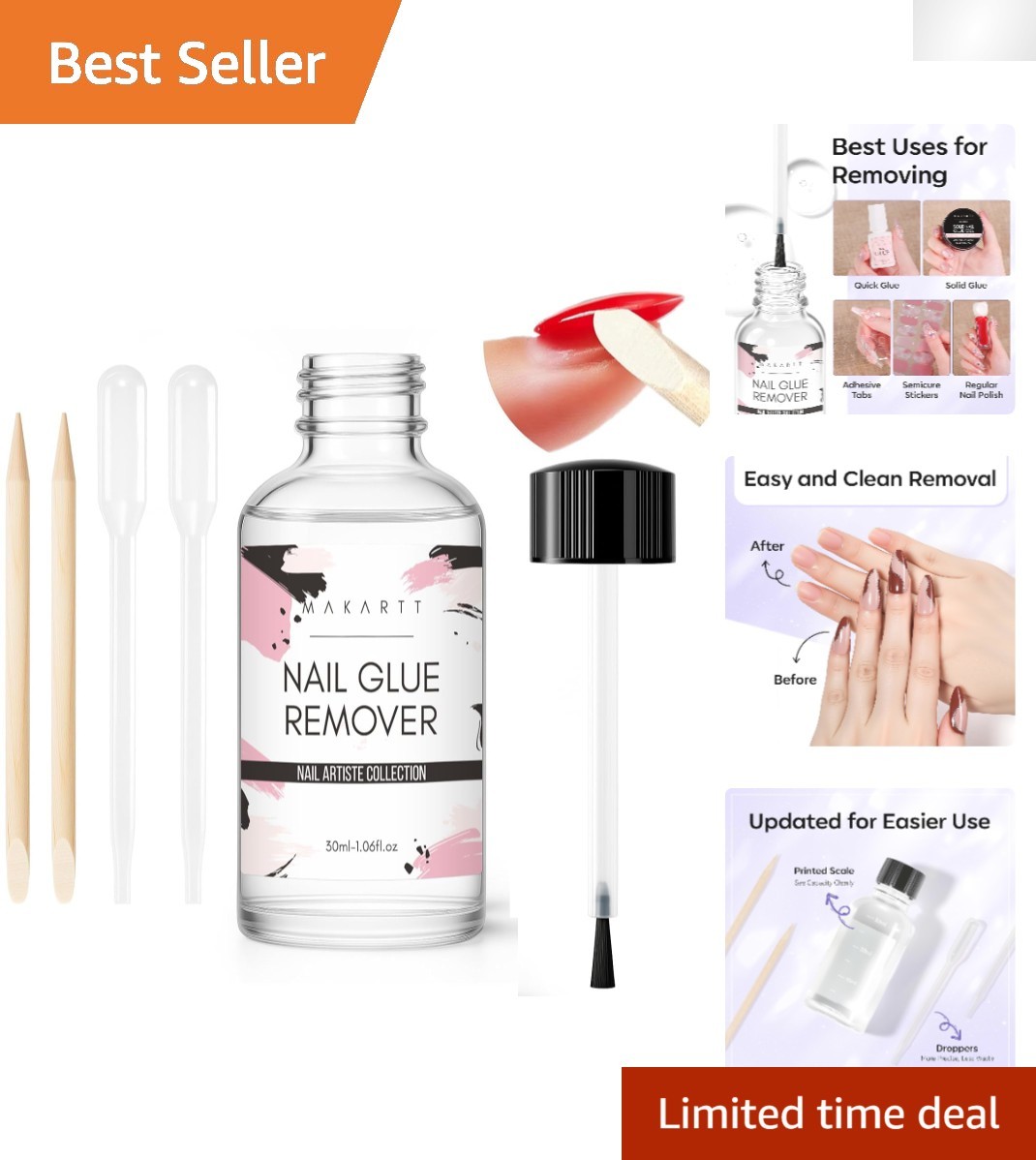 Quick & Efficient Nail Glue Remover – 30ML Hema-Free Solution for DIY Manicures