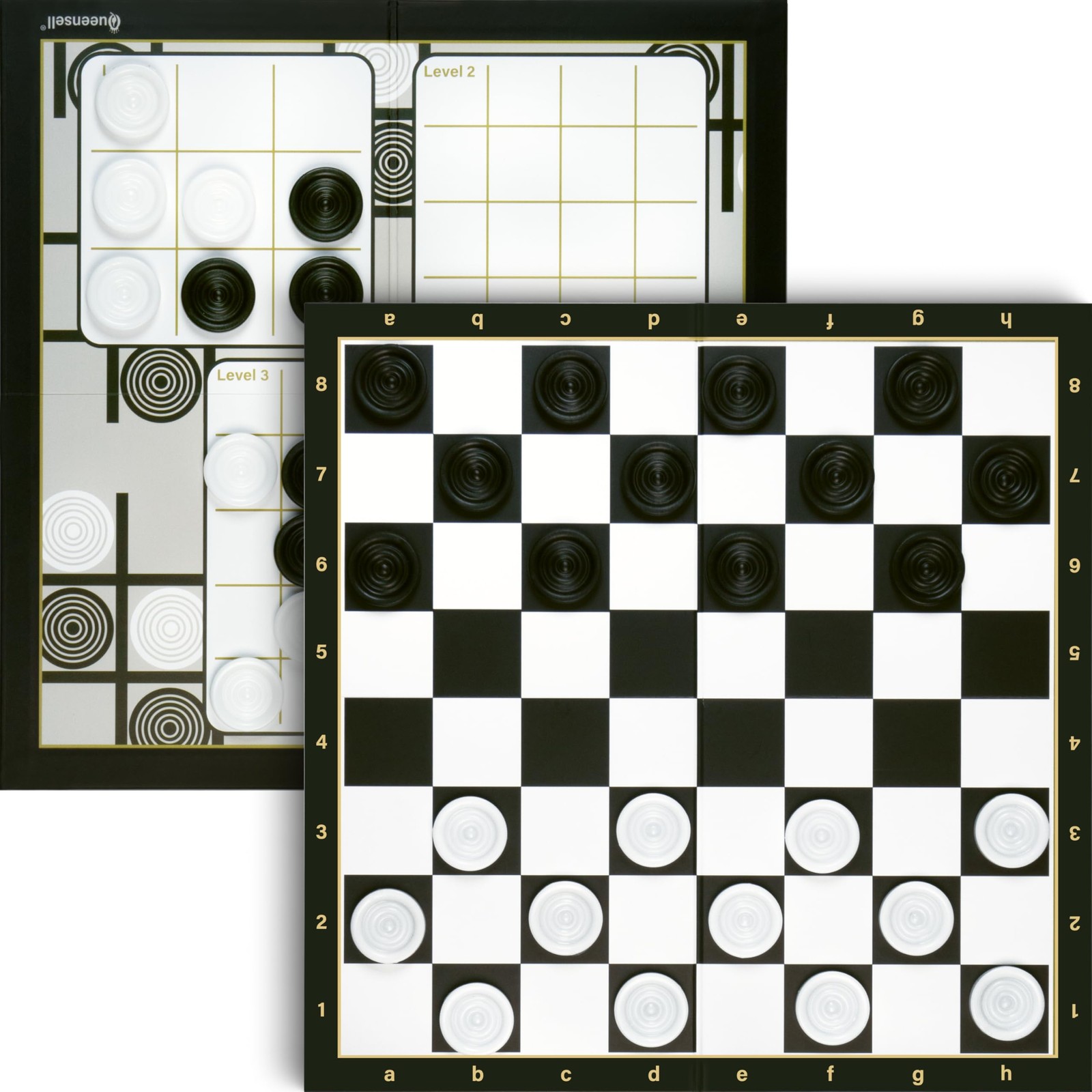 Checkers Board Game with 30 7.9 x x 0.1 inches, Monochrome Or Multi-color