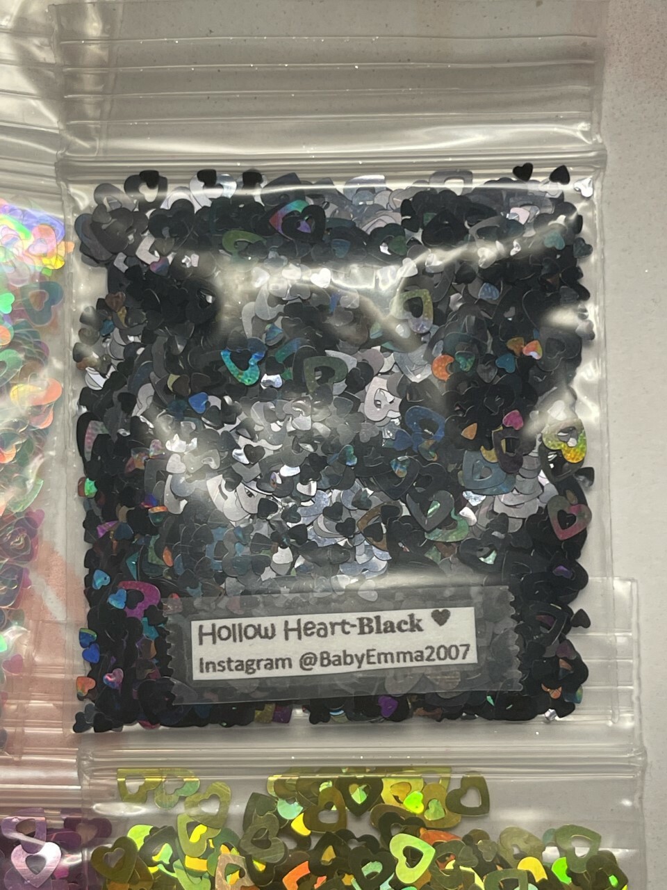 V-Day Holo Heart Shape(Hollow Heart) Glitter-U pick color-Nail Art Face Craft-US