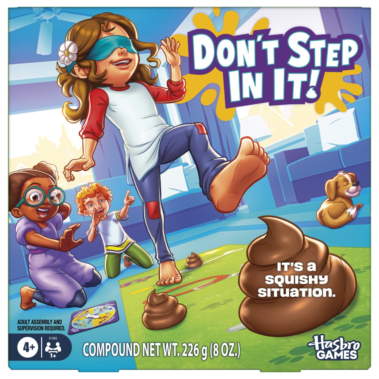 Hasbro Gaming Don’t Step in It! Preschool Game I Blindfolded, Standard, Brown