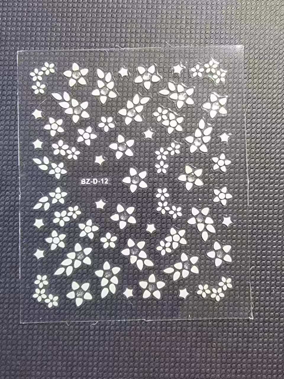 20 Sheets 3D Nail Art Stickers Decals Mixed Flower Design DIY Manicure