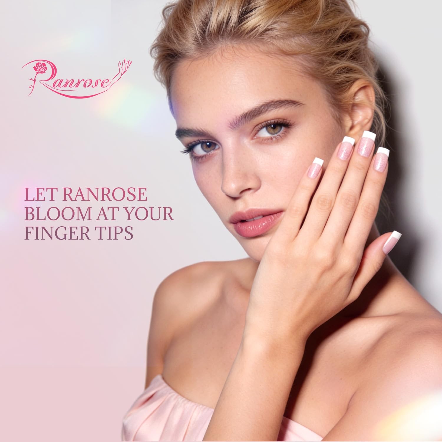 Ranrose 600PCS 600 Piece Assortment, 600pcs White Short French Nail Tips