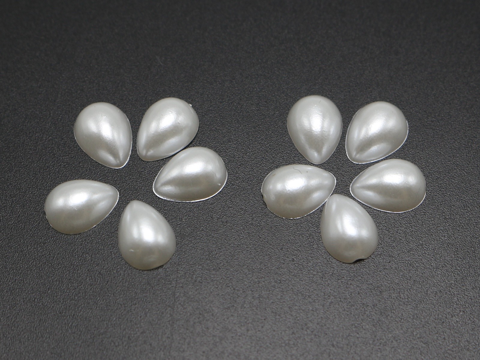 500 Pure White Tear Drop Half Pearl Bead Flat Back Gem 6X8mm Scrapbook Flatback