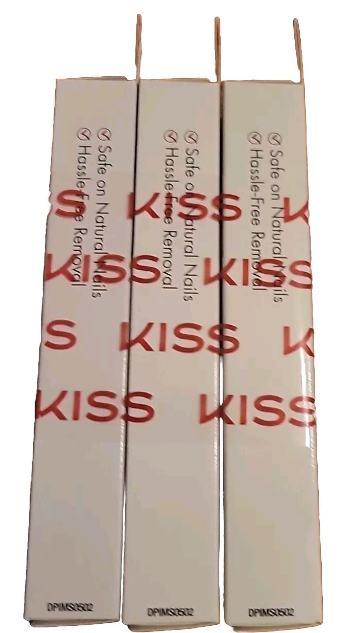 3 Pack Kiss Press-On Manicure, Short Length, DPIM09 Roller Derby,