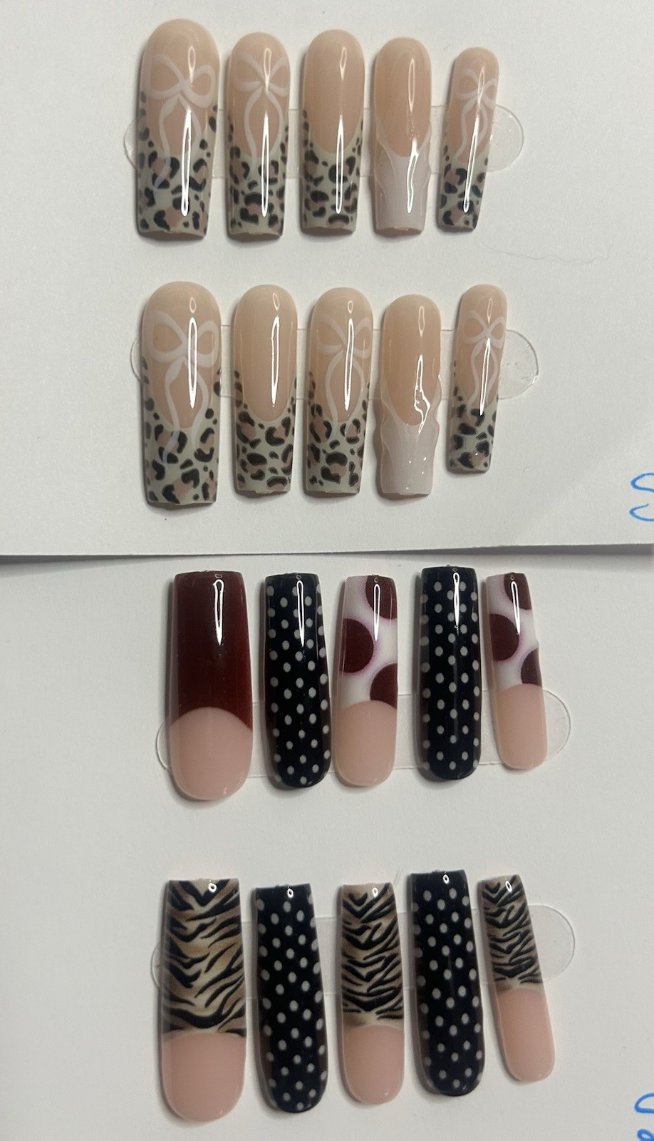 Lot of 2 Square 10pc Handmade Press-On Nails NEW size *small **