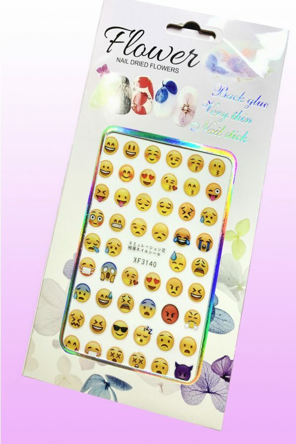Nail Art 3D Decal Stickers 3D Self Adhesive Smiley Faces Hearts XF3140