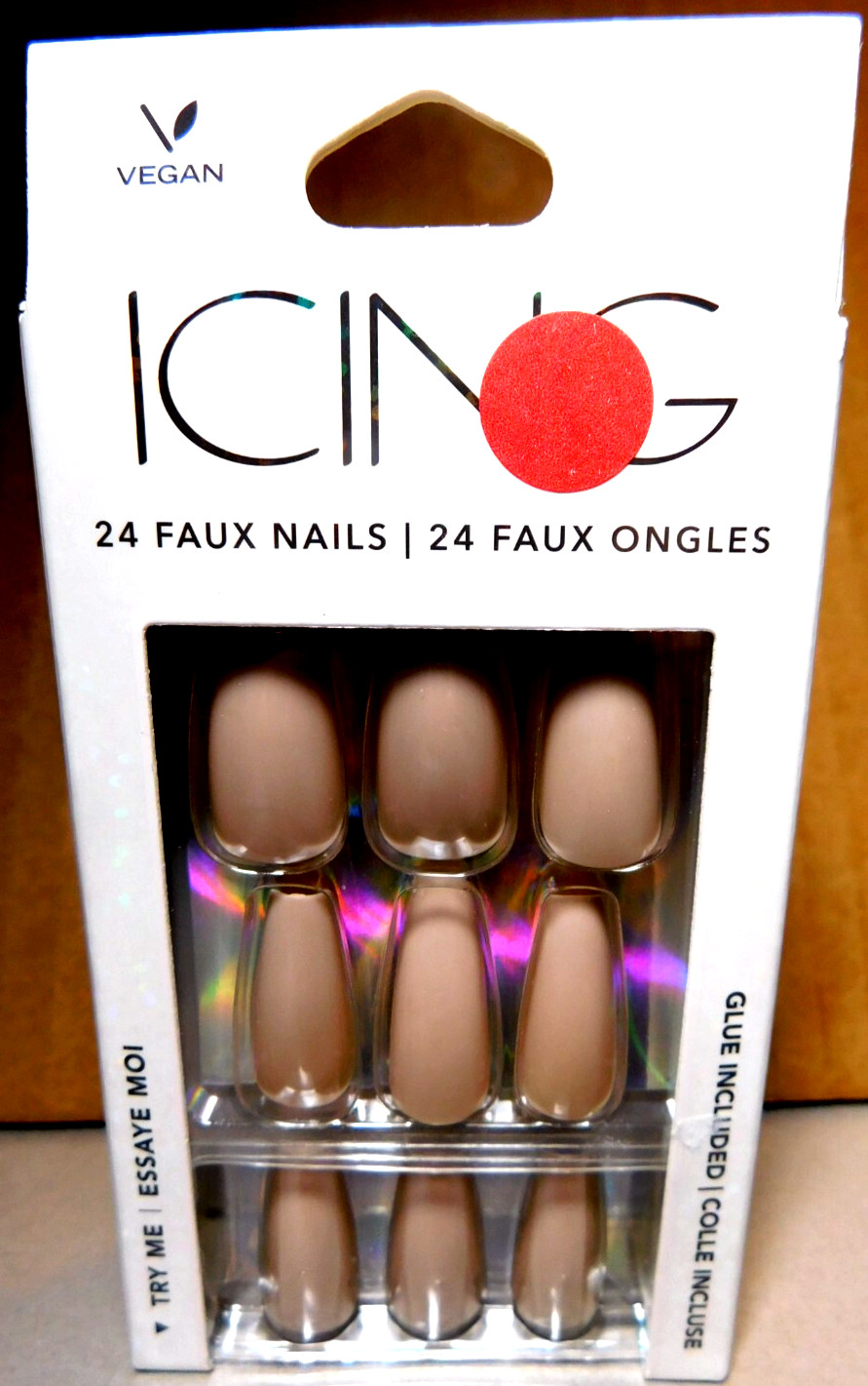 CBI Distributing Corp.~Icing 24 Faux Nails Vegan OF.AN Beige/ Tan Nail
