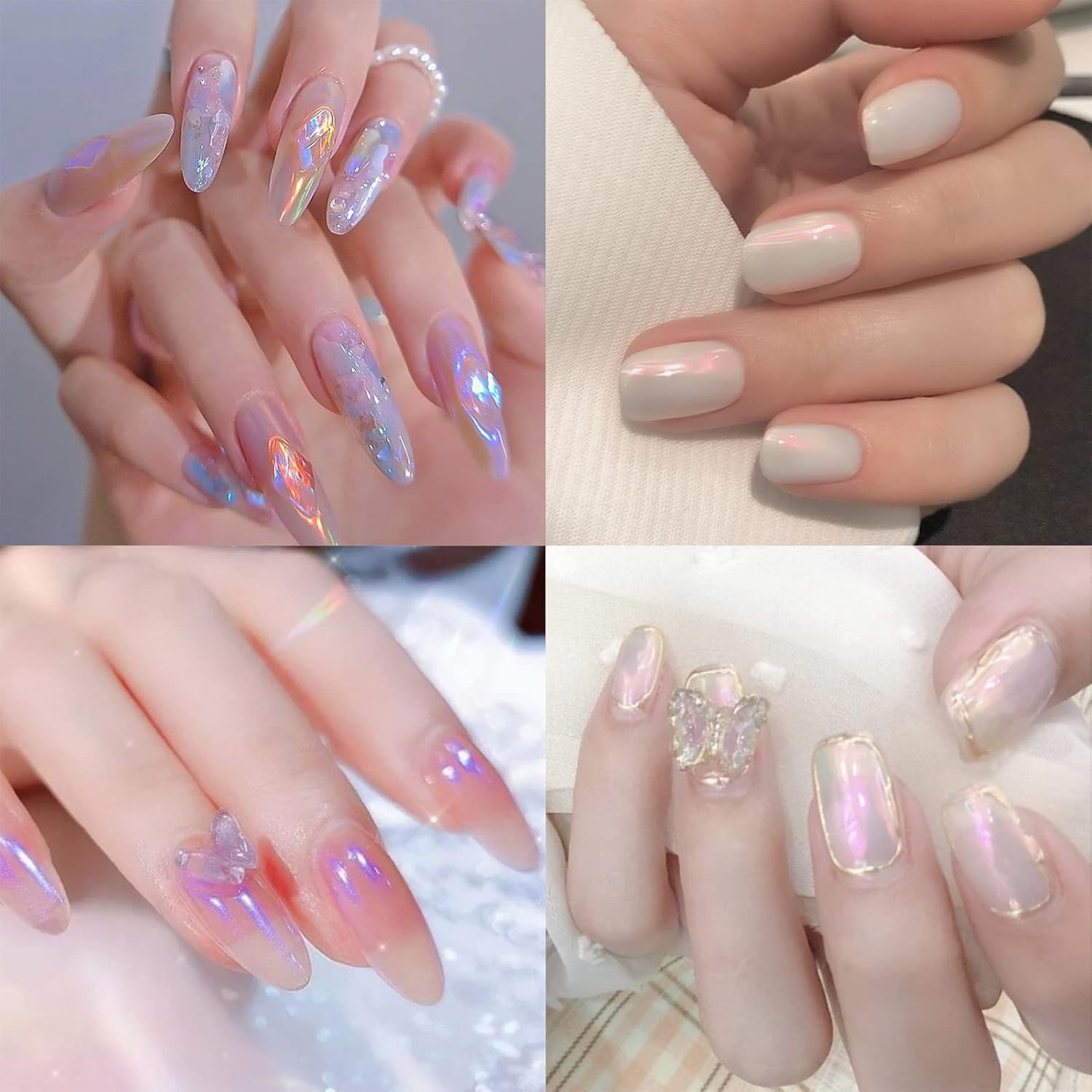 Chrome Nail Art Powder Set – 4 Colors with Mirror Finish for Elegant Designs