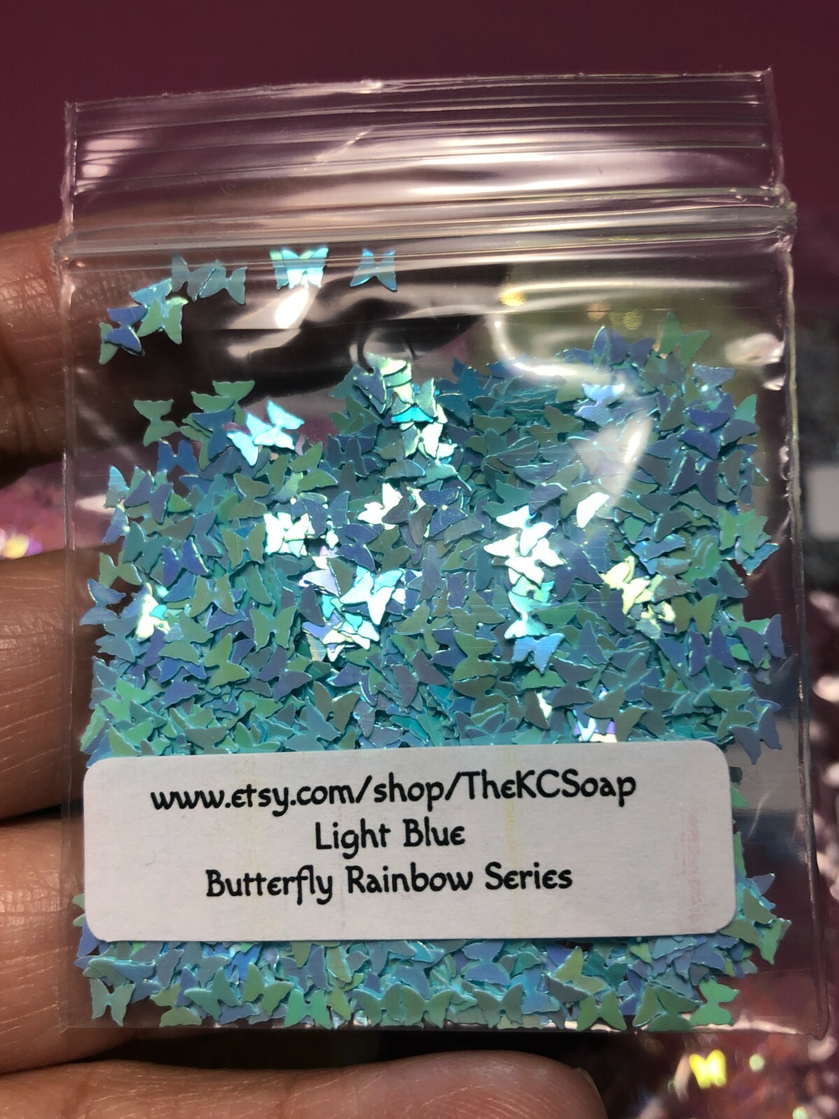 Solvent Resistant BUTTERFLY Shape Glitter Rainbow Series Nail Art Face Body USA