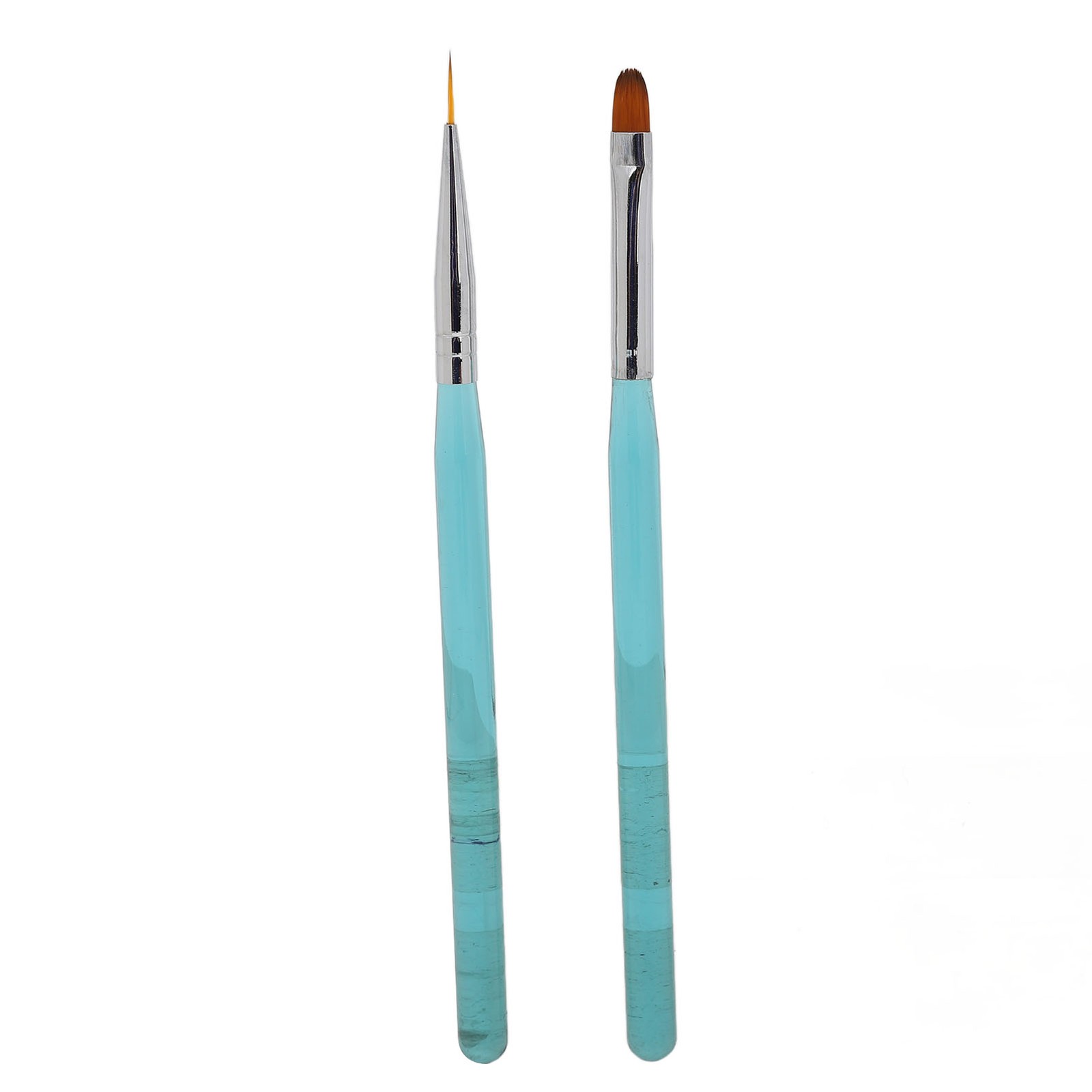 9Pcs Nail Art Brush Set Nylon Hair Blue Metal Rod